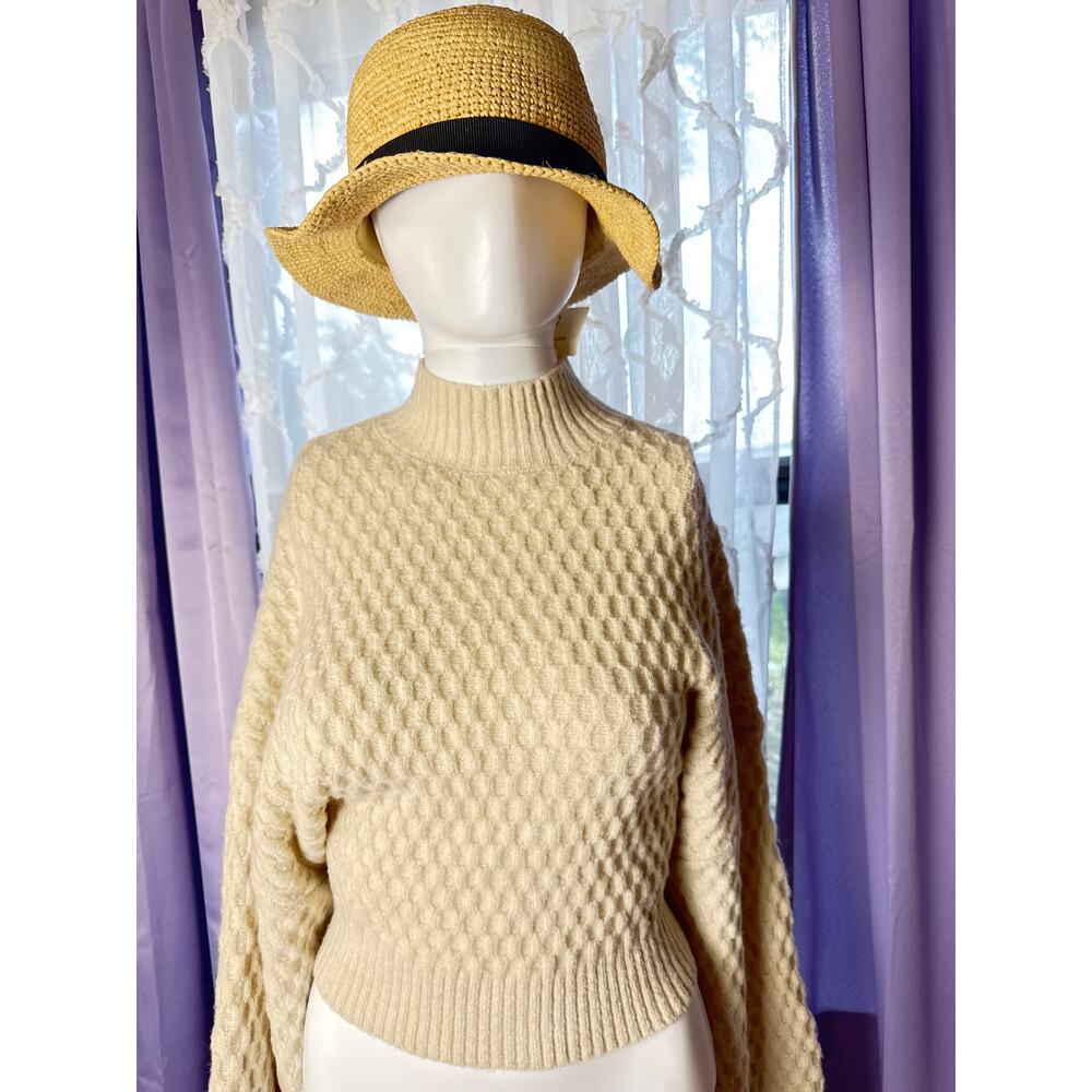 Windsor Women’s Cream Knit Sweater Bolero M Tie-Front Long Sleeve